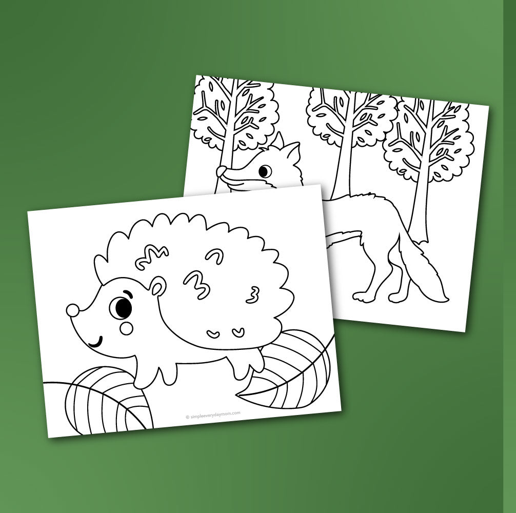 Woodland animal coloring pages for kids â simple everyday mom