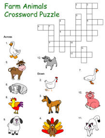 Farm crossword puzzle