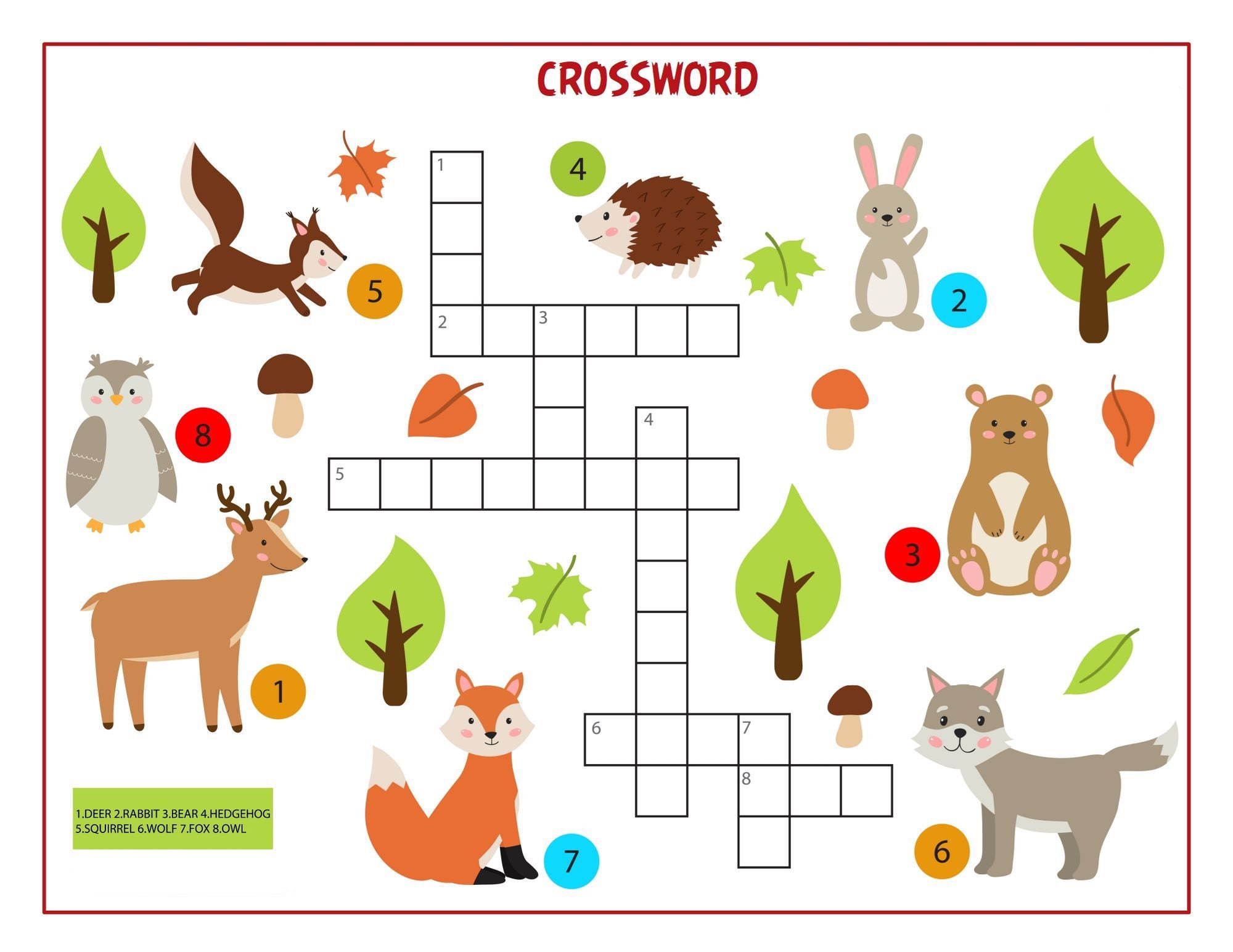 Crossword puzzle for kids puzzle game kids instant download fun crossword puzzles for kids expand your childs vocabulary