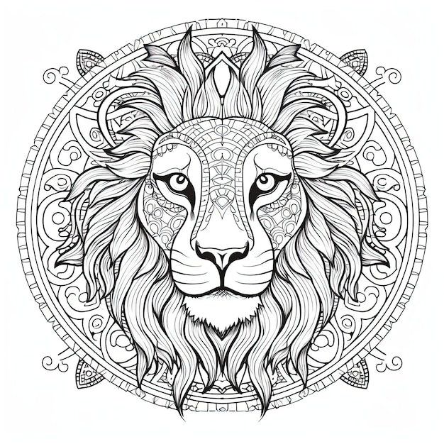Premium ai image animal mandala coloring pages for kids and adults stress relief
