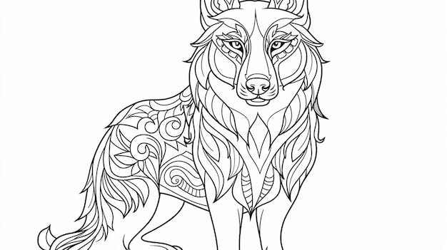 Premium ai image coloring pages simple animals dog collection