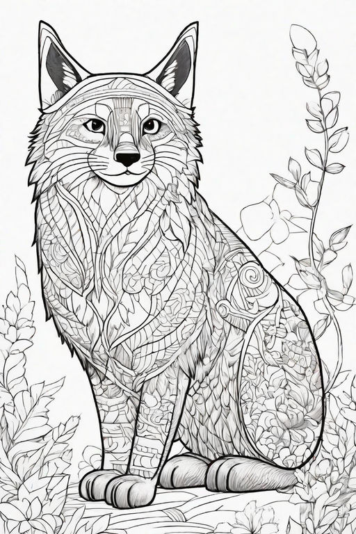 Adult coloring page wolf