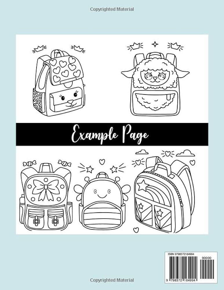 School bag loring book for kids fun and easy loring pages in school bags for boys and girls ages