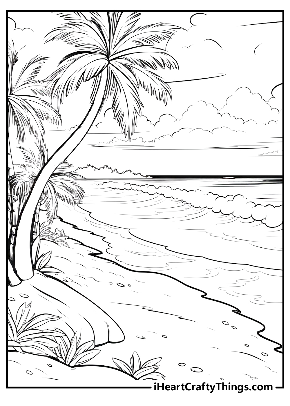 Beach coloring pages free printables