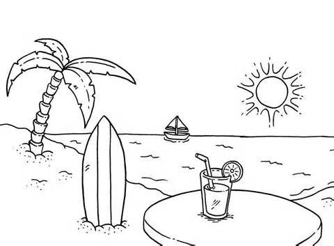 Beach coloring pages idea pdf