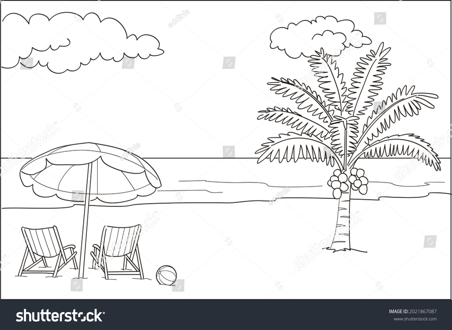 Thousand coloring pages beach royalty