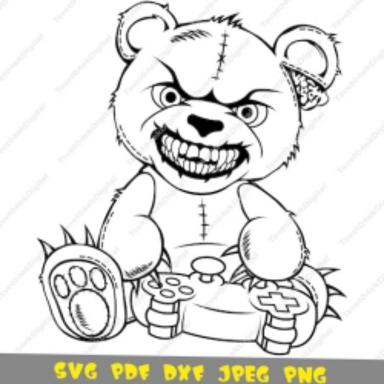 Pin by landk cakes on sublimation dream catcher coloring pages cartoon tattoos evil teddy bear