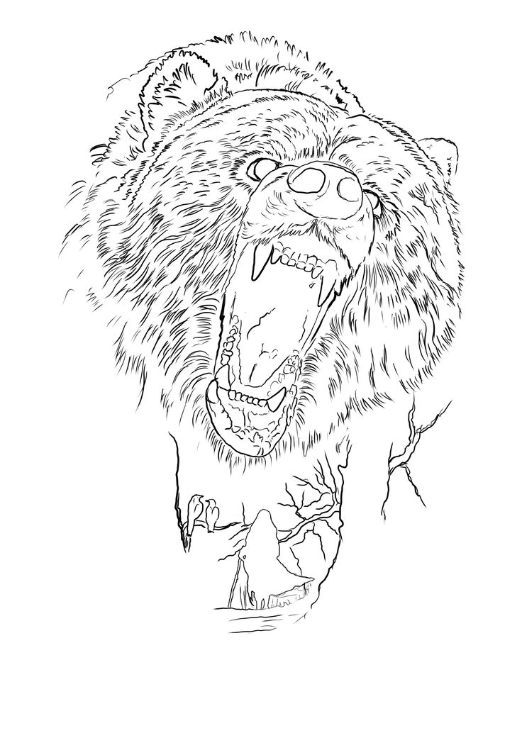 Pin by pepper mayfield on coloring book bear tattoos bear tattoo designs animal sleeve tattoo