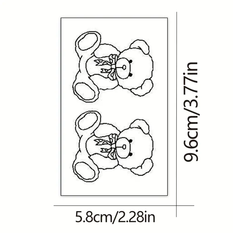 Long lasting cute bear bow temporary tattoo sticker hands