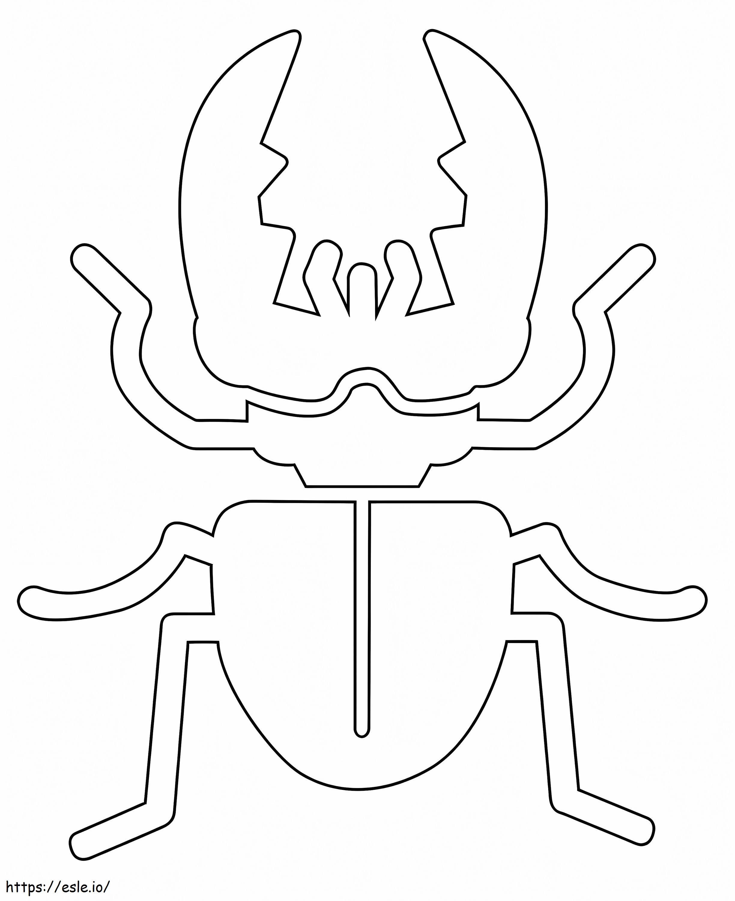 Easy stag beetle coloring page