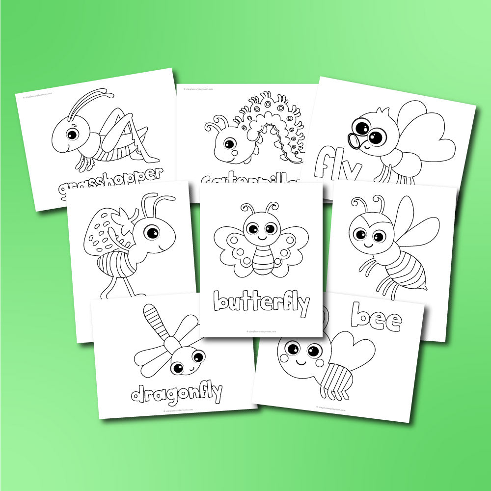 Insect coloring pages for kids â simple everyday mom