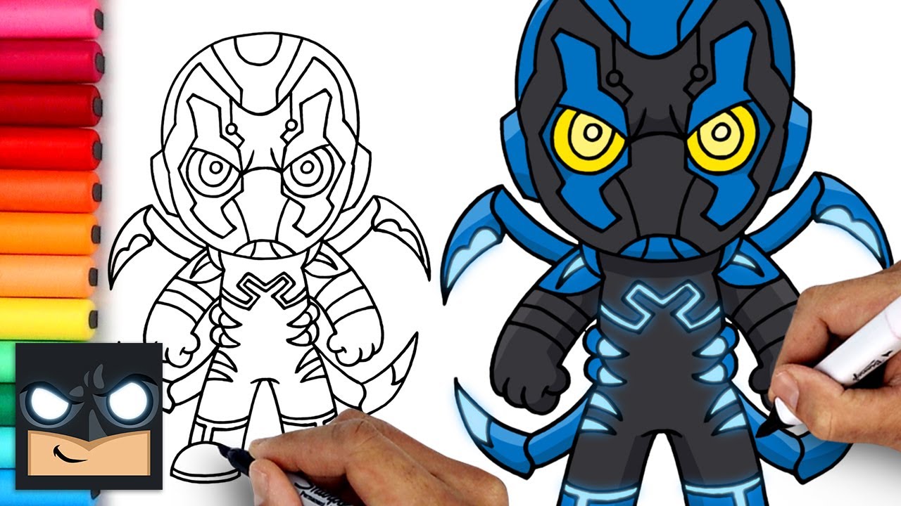 How to draw the blue beetle
