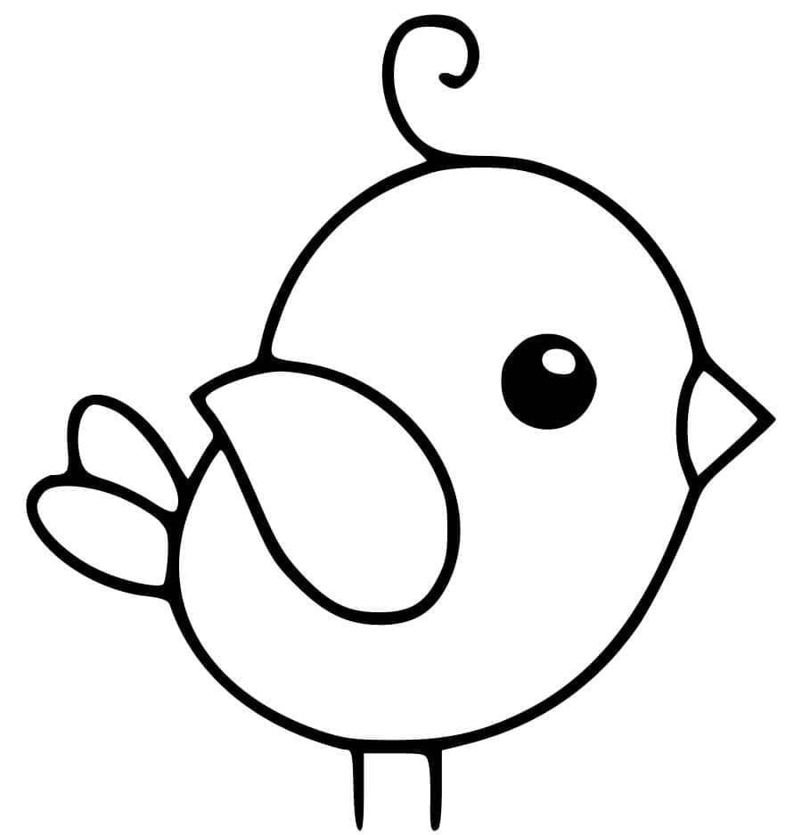 Pretty bird coloring page