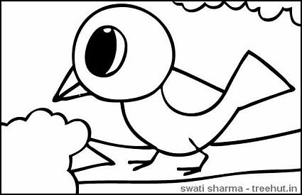 Easy birds colorg pages