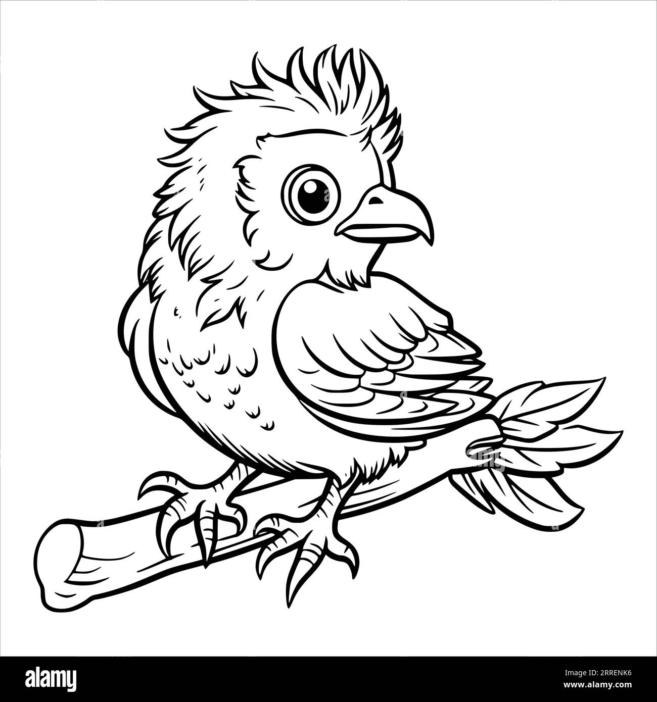 Funny little bird coloring page for kids stock vector image art