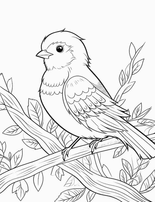 Bird coloring pages for kids and adults