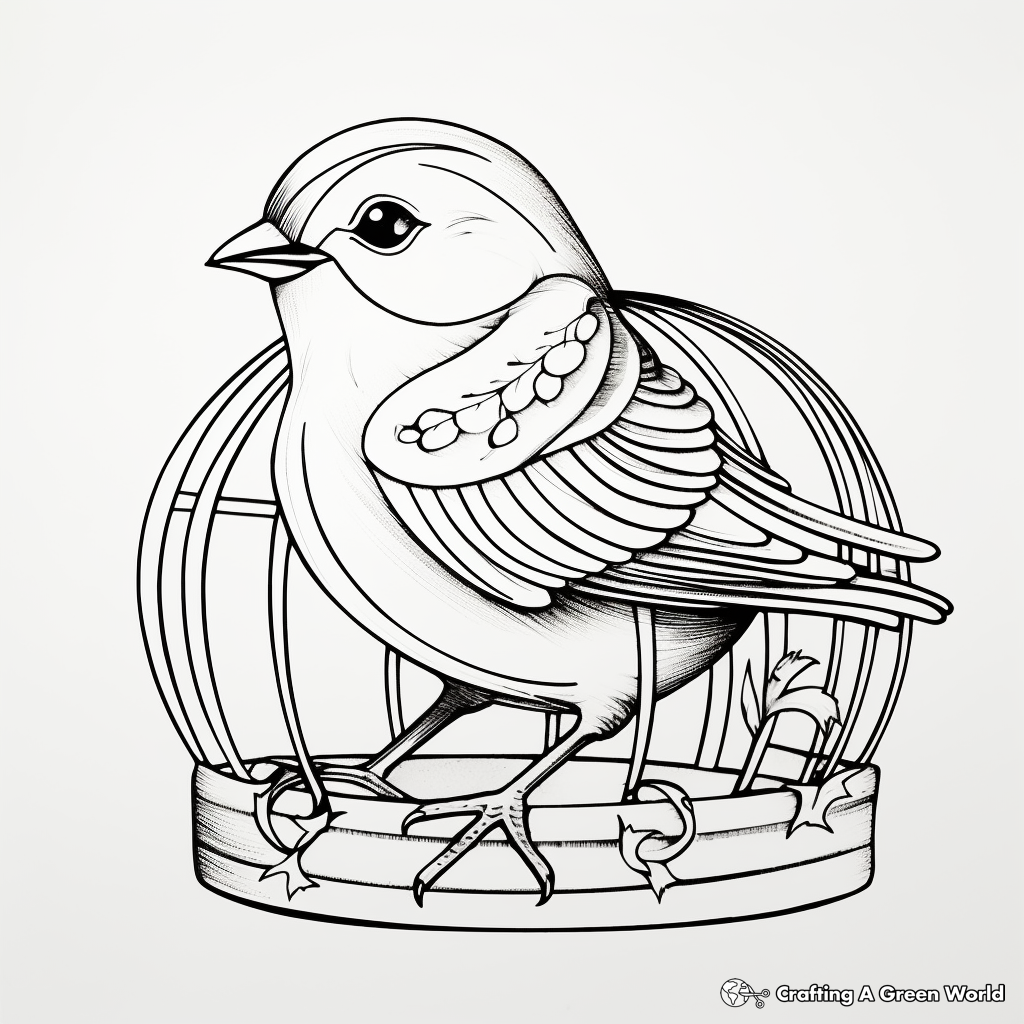 Bird cage coloring pages