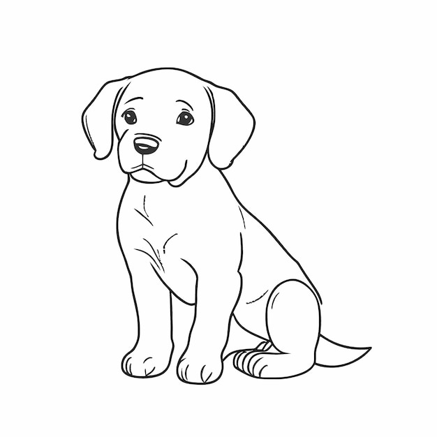 Premium vector labrador retriever coloring book for kids simple line coloring book page simple o vector