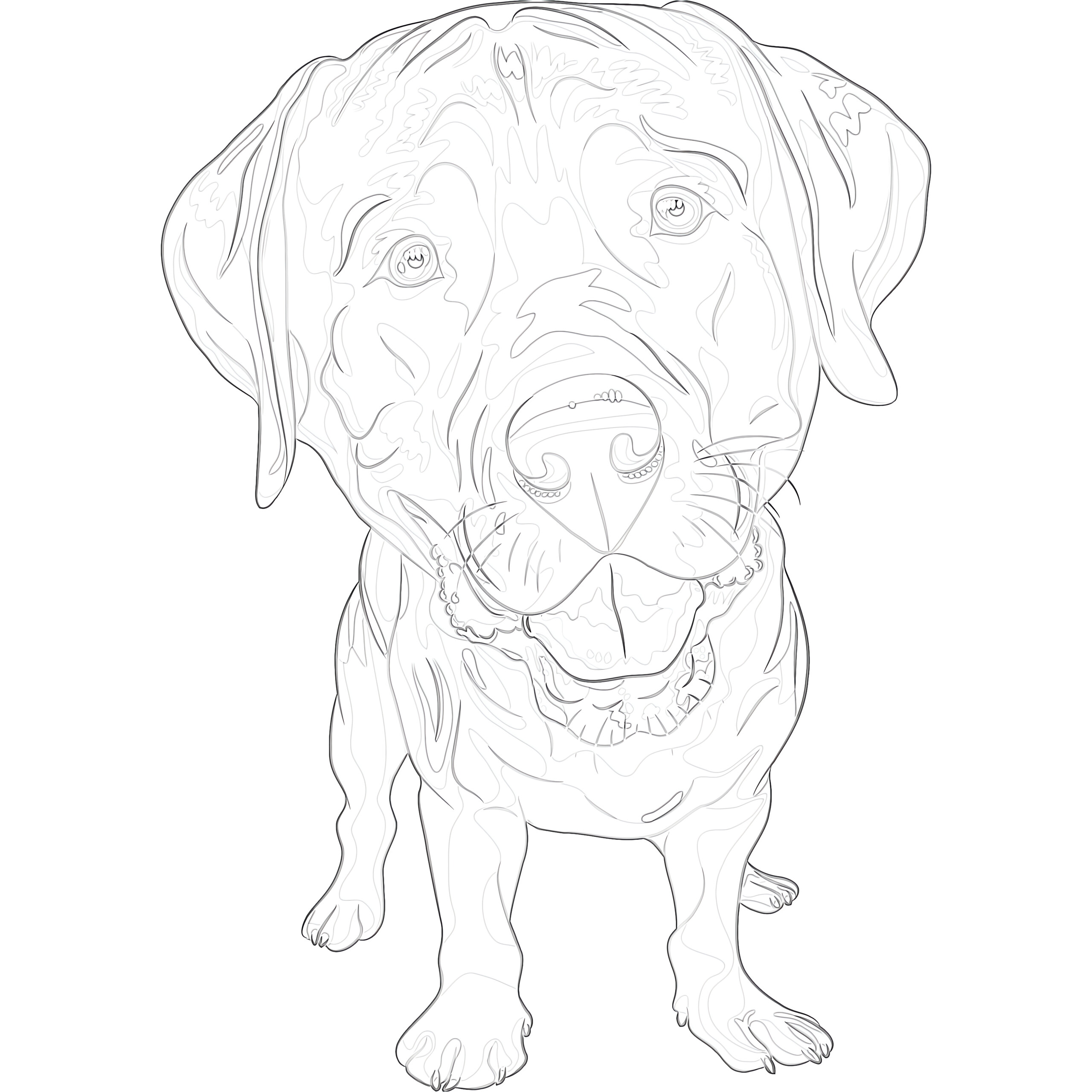 Black dog coloring page