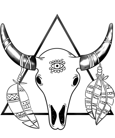 Boho skull coloring page free printable coloring pages