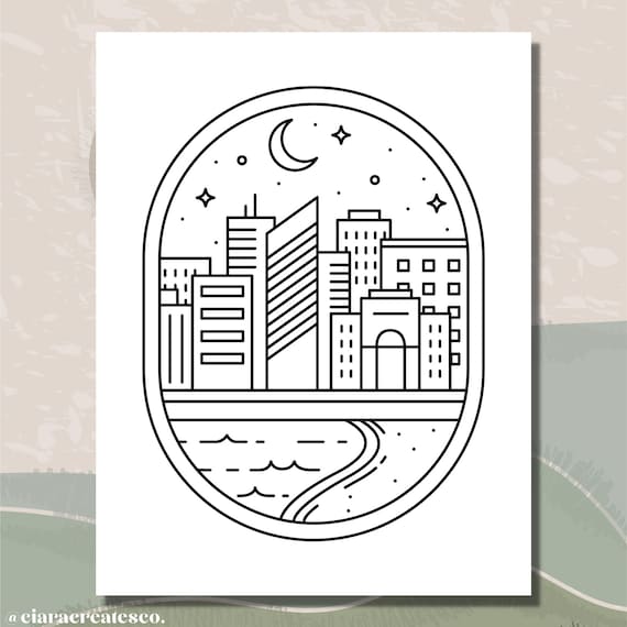Boho coloring pages for adults printable coloring book boho landscape coloring pages adult coloring book instant download