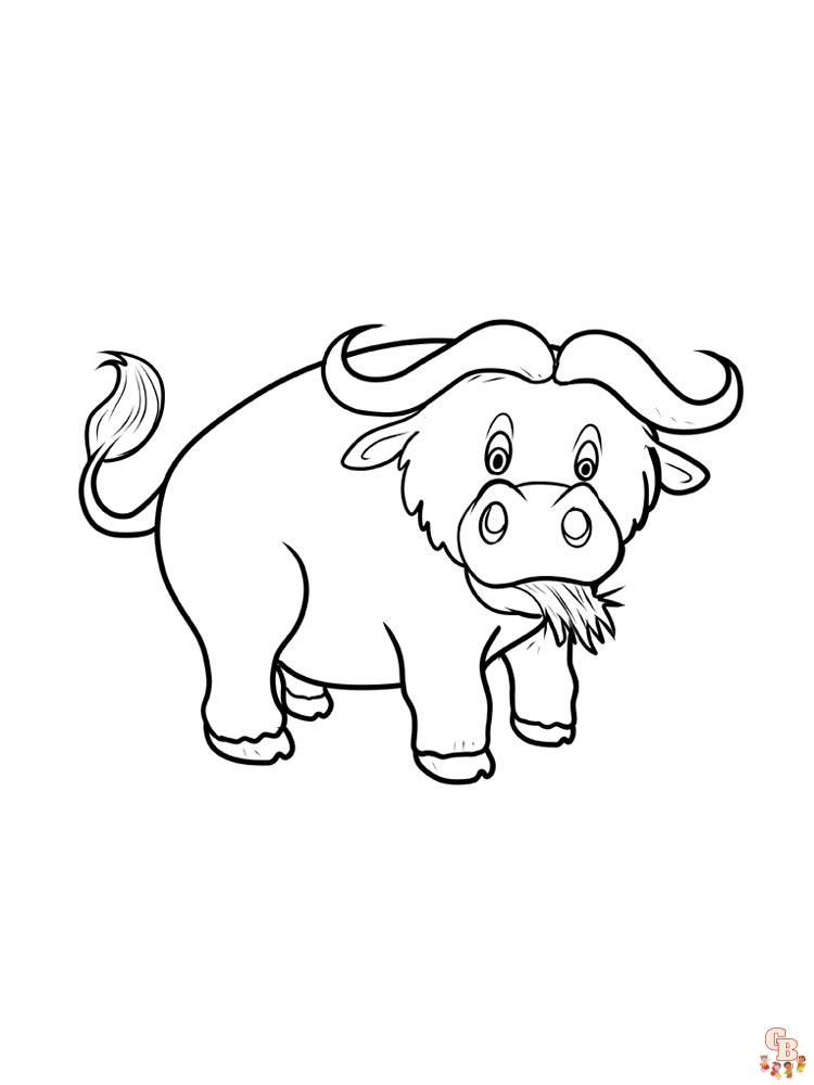 Discover buffalo with free printable coloring pages