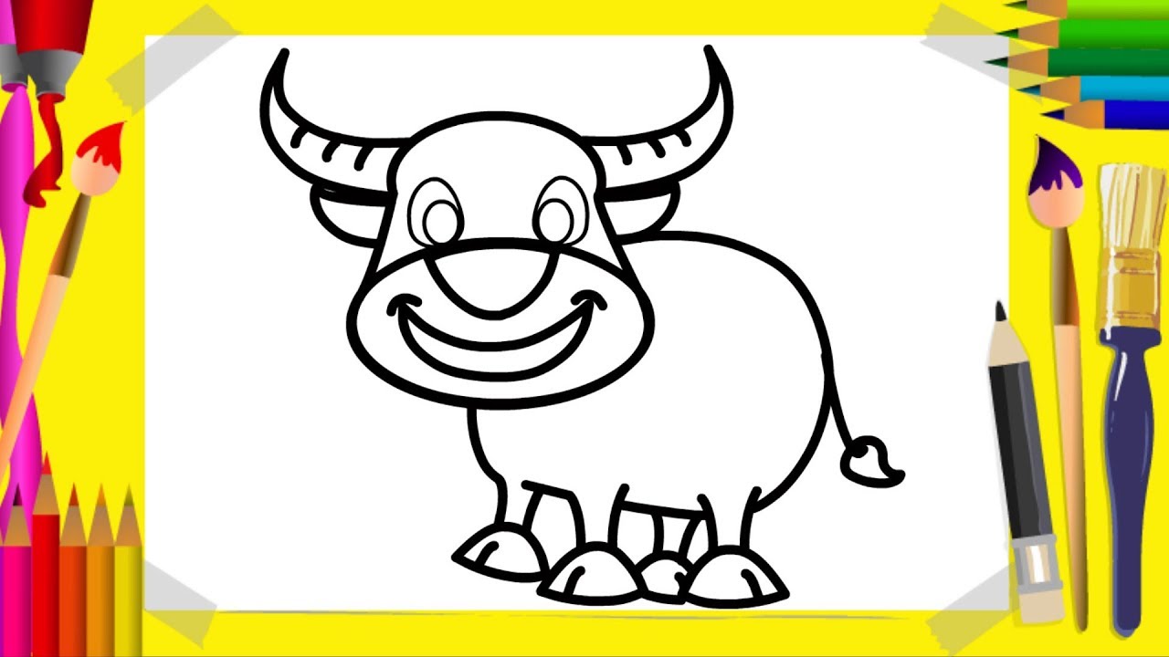 How to draw buffalo coloring pages for kids art for kids artkids