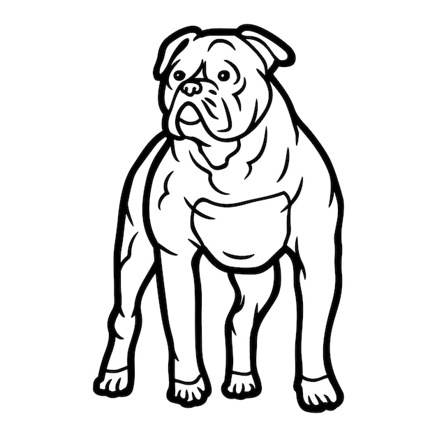 Premium vector bulldog coloring pages for kids