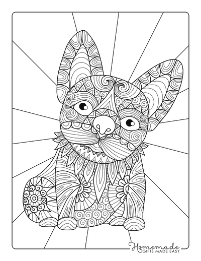 Free dog coloring pages for kids adults