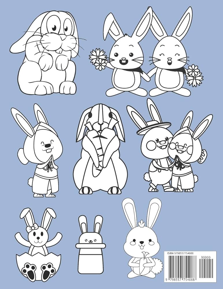 Bunny coloring book for kids rabbit coloring pages for children with funny and simple images barrys osr books