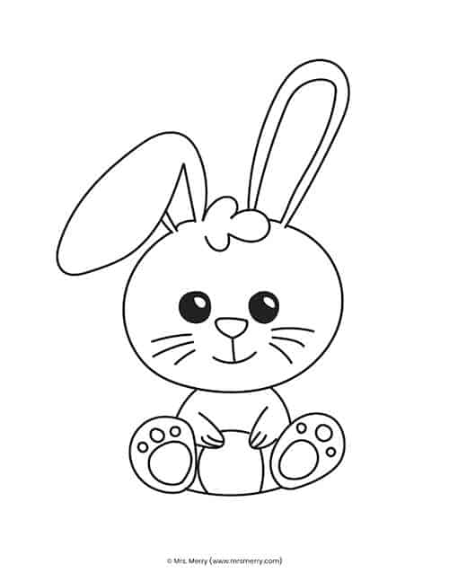 How to draw a bunny coloring page free printable mrs merry