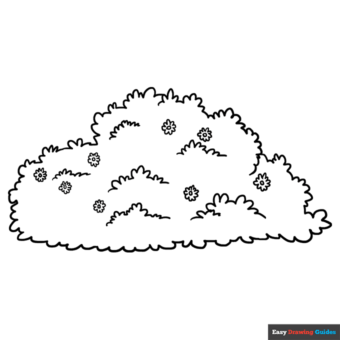 Bush coloring page easy drawing guides