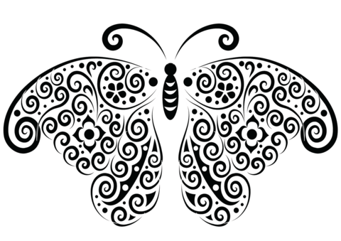 Butterfly tattoo coloring page free printable coloring pages