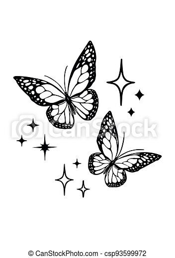 Vector butterfly silhouette vector butterfly outline silhouette black tattoo drawing ilâ butterfly tattoo stencil butterfly art drawing simple butterfly tattoo