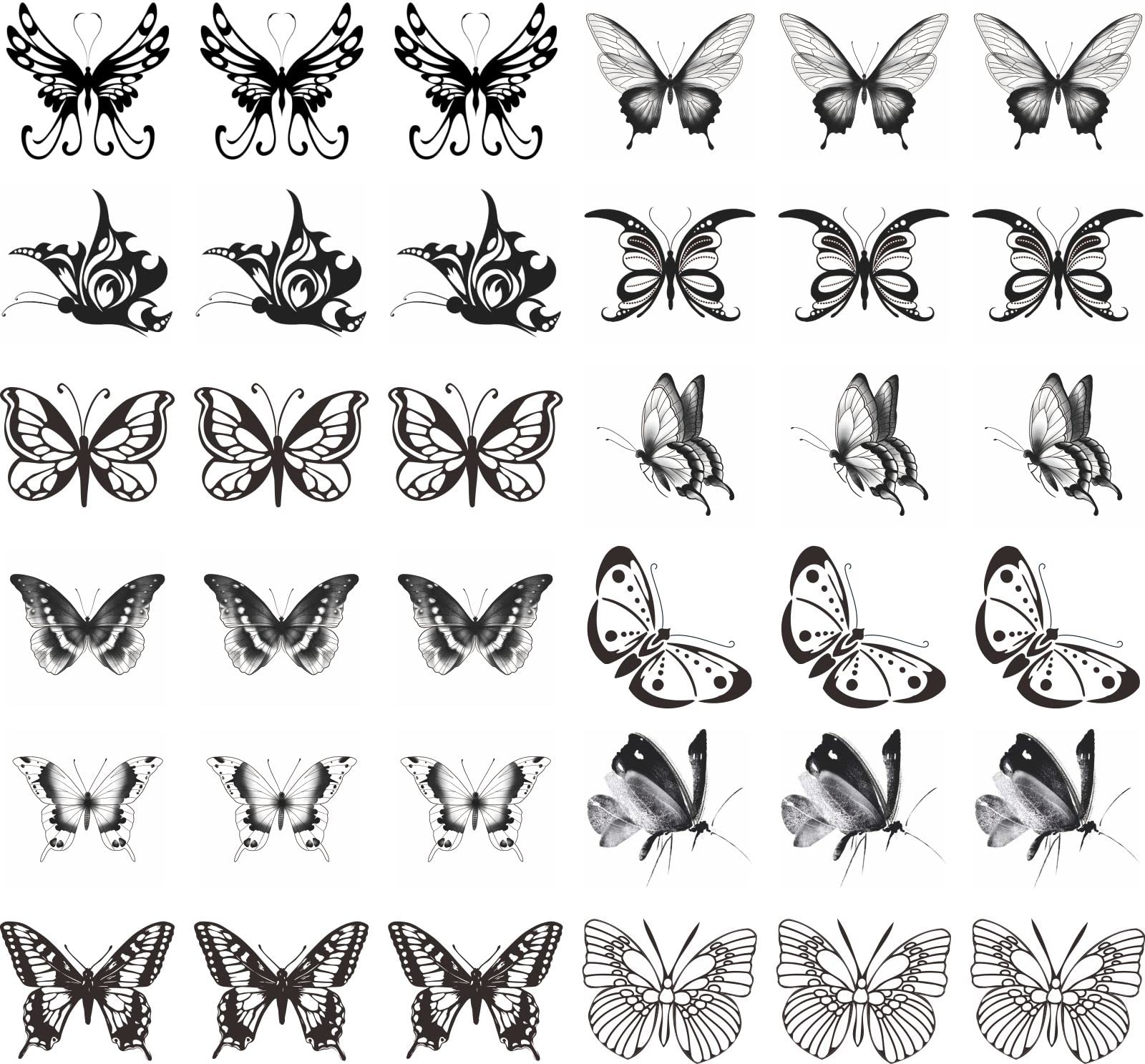 Black butterfly series sheets temporary butterfly tattoos for girls beauty personal care