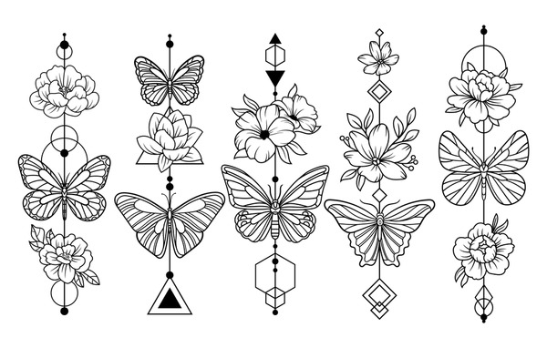Butterfly flower tattoo royalty
