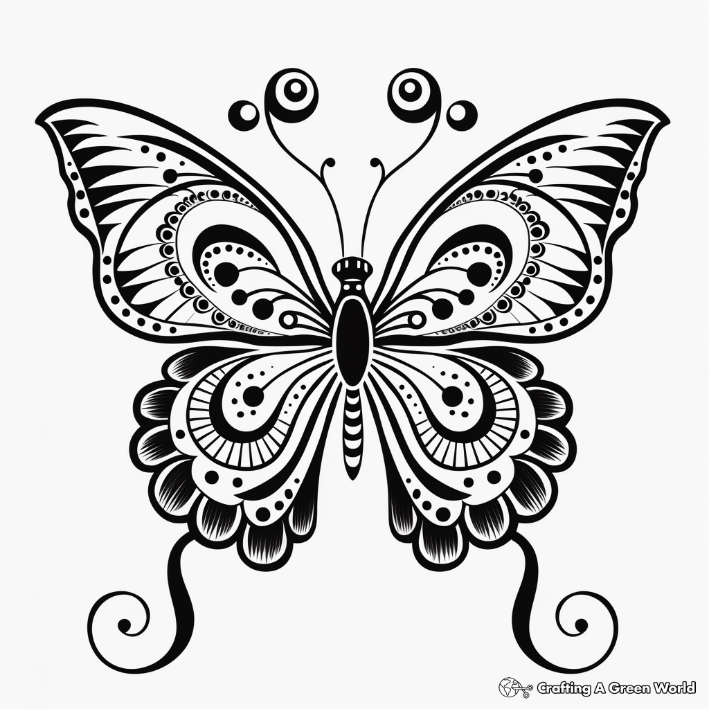 Butterfly mandala coloring pages