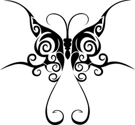Butterfly tattoo tribal vector images over