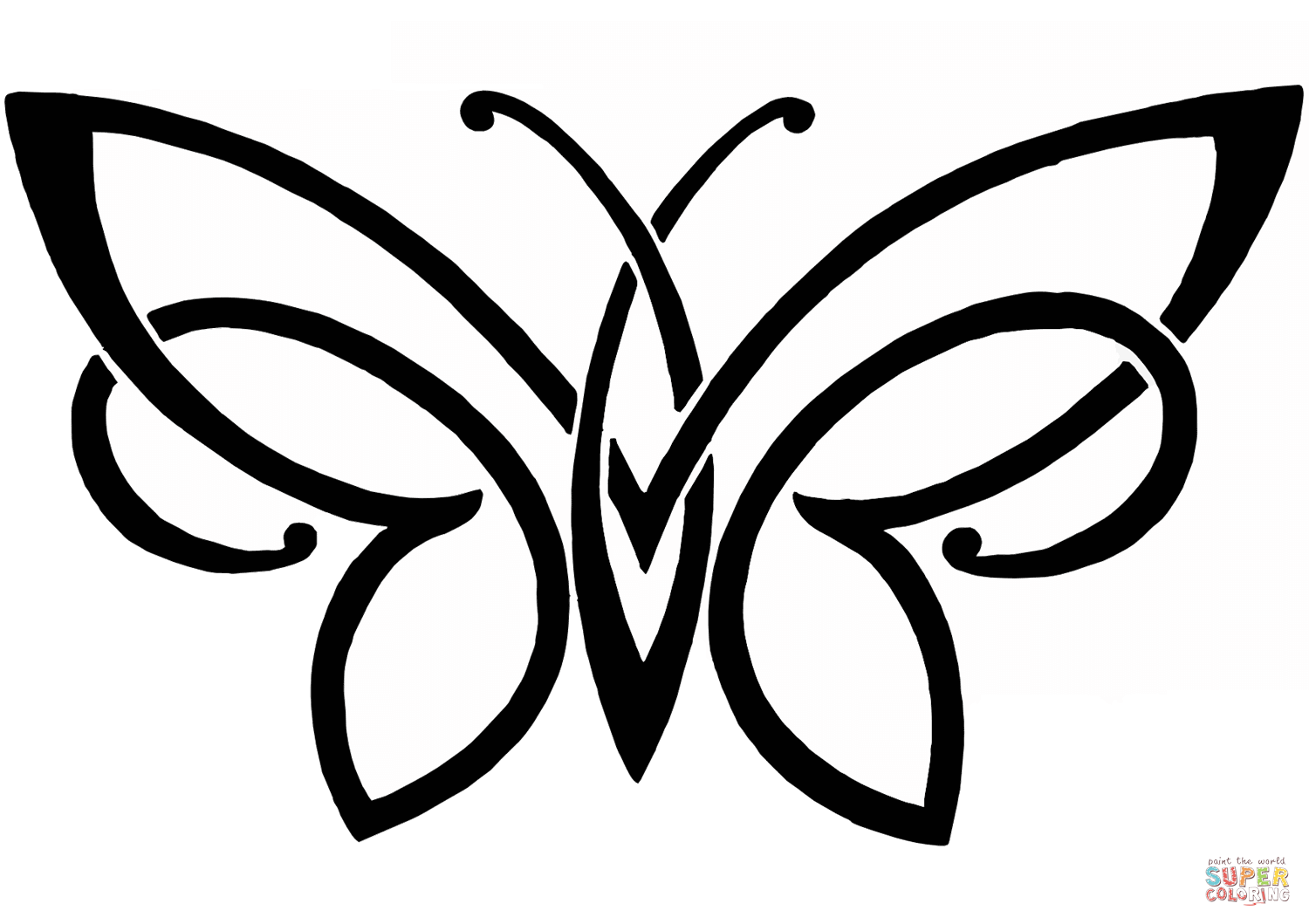 Butterfly tattoo coloring page free printable coloring pages