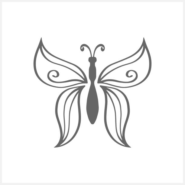 White butterfly tattoos cartoon stock photos pictures royalty