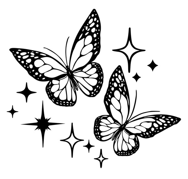 Butterfly stencil royalty