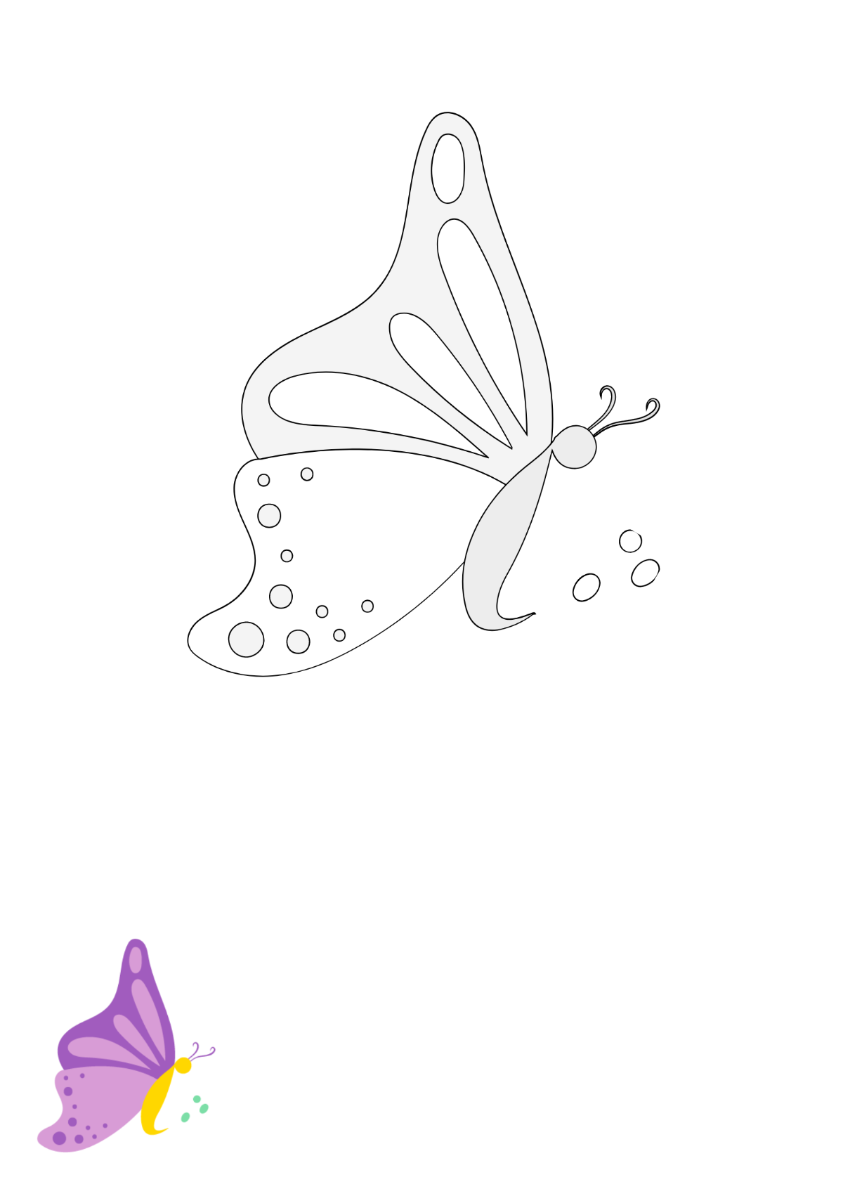 Free butterfly coloring page s examples