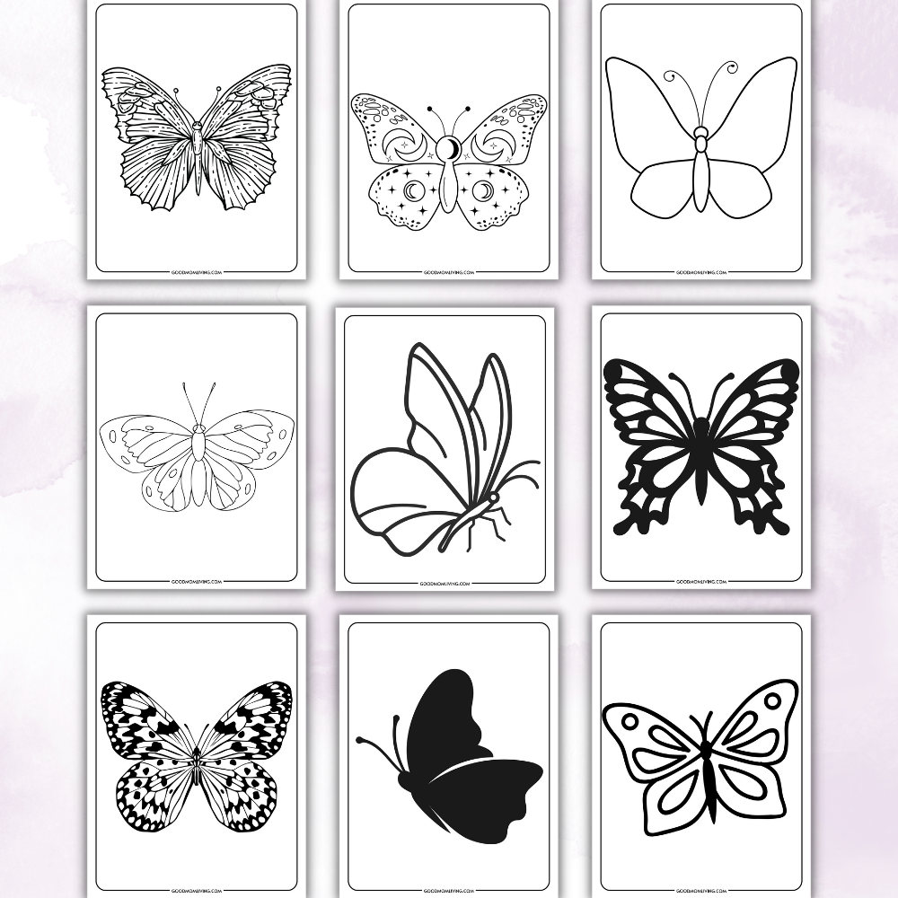 Simple butterfly coloring pages
