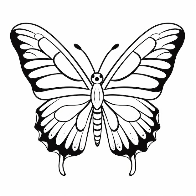Premium ai image simple butterfly coloring page for toddlers