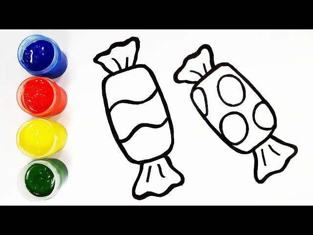 Learn how to draw a candy easy simple drawing and coloring pages ideas for kids