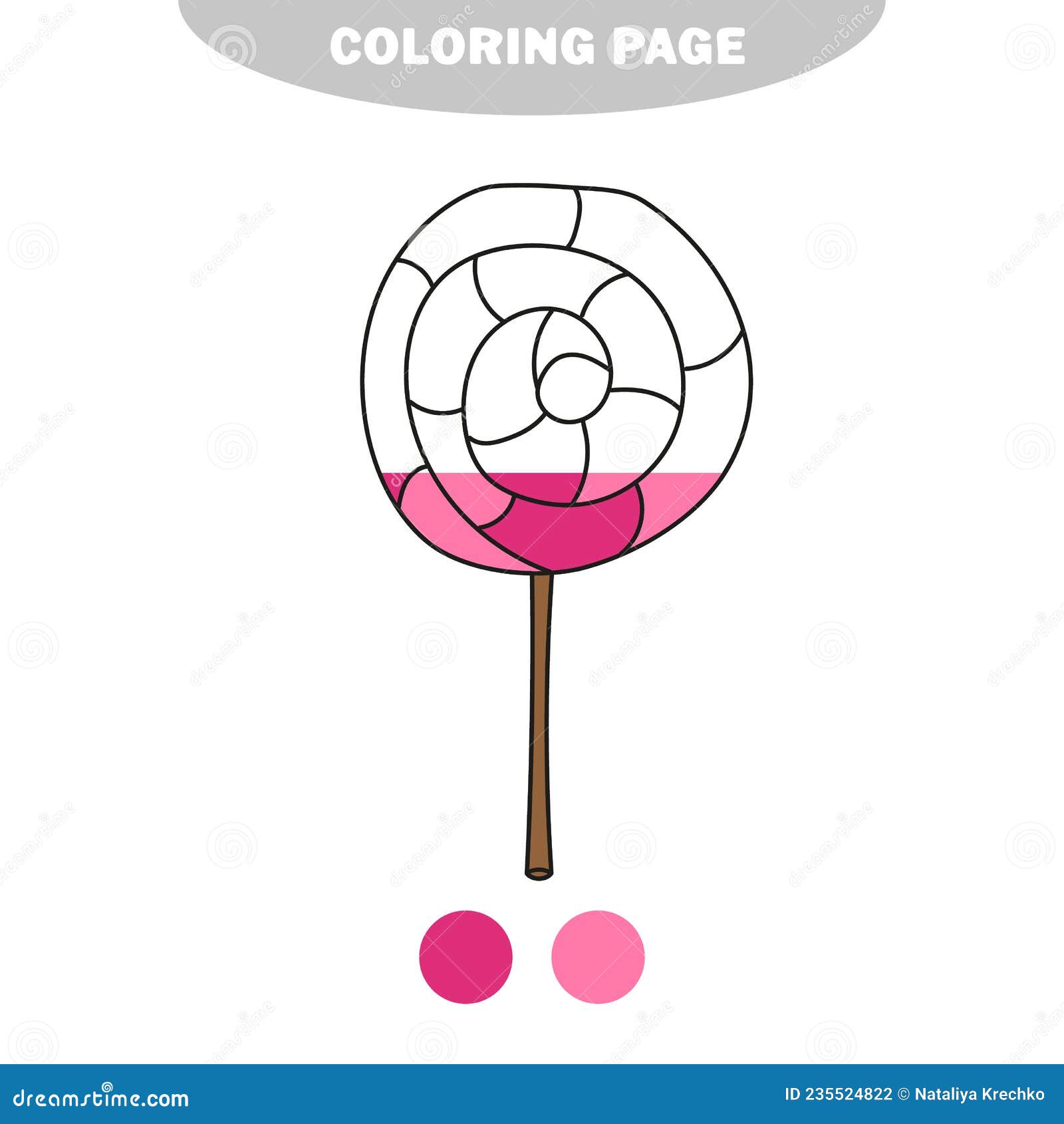Simple coloring page line art black and white lollipop coloring book for kids stock vector