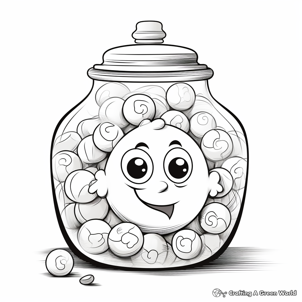 Candy jar coloring pages