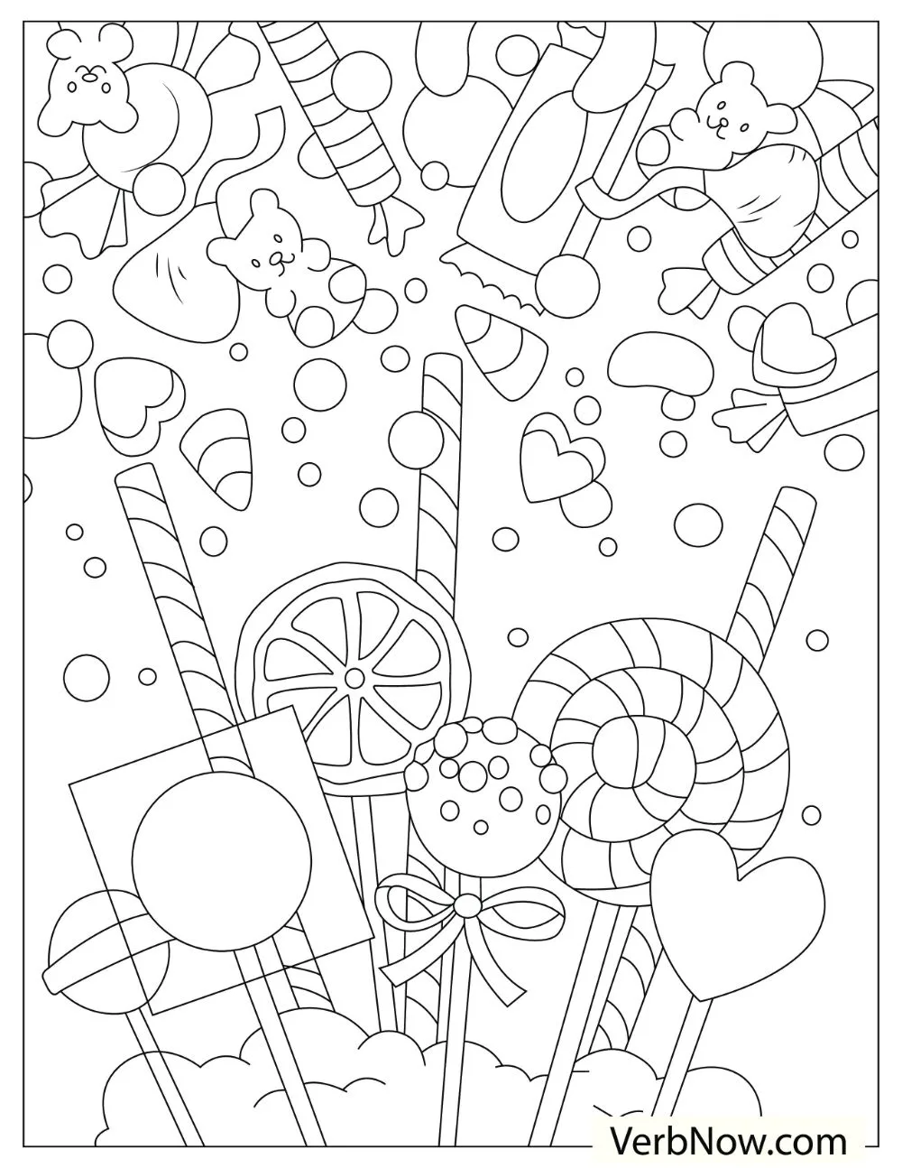 Free candy coloring pages for download printable pdf