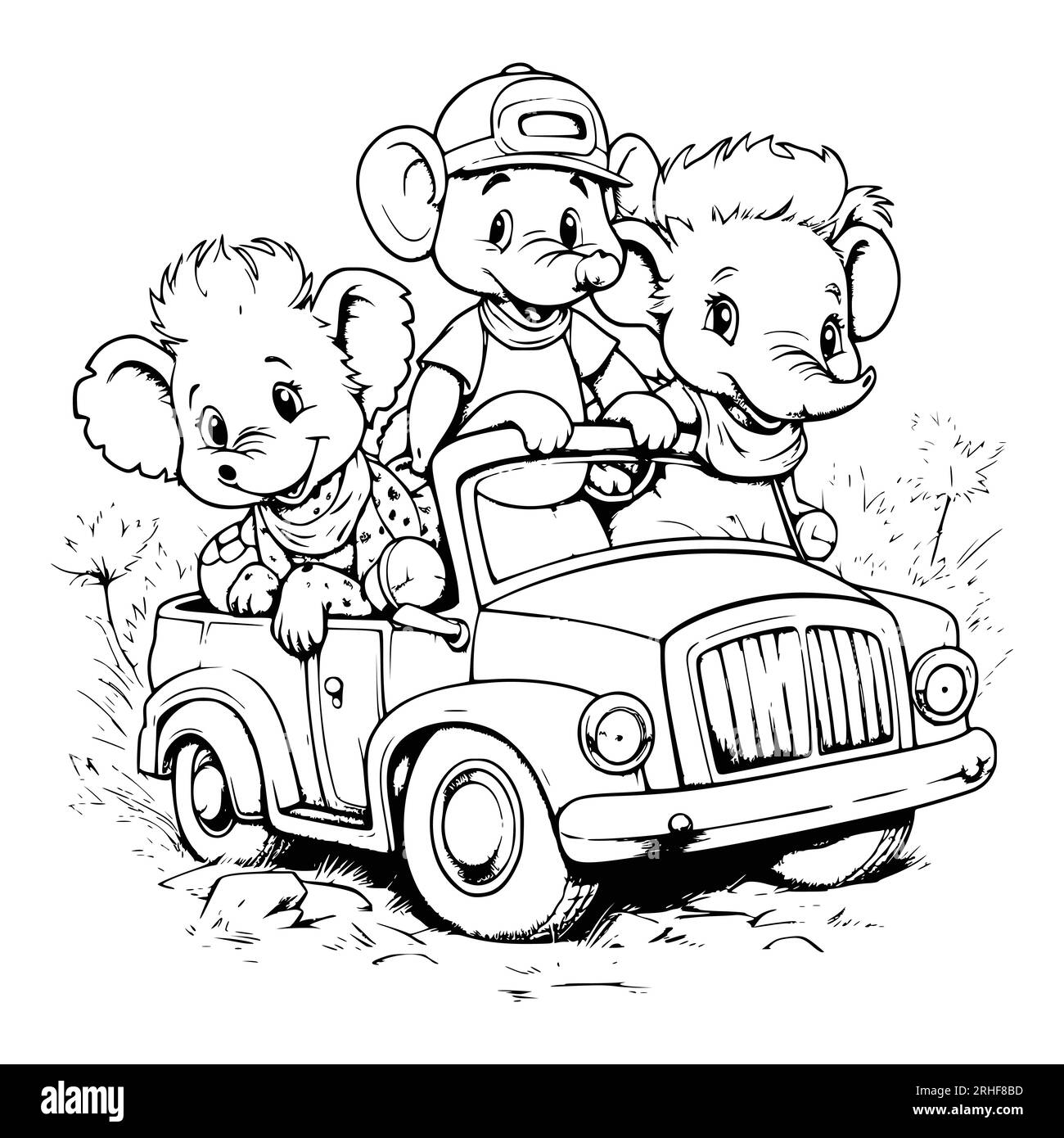 Simple car coloring pages pdf black and white stock photos images