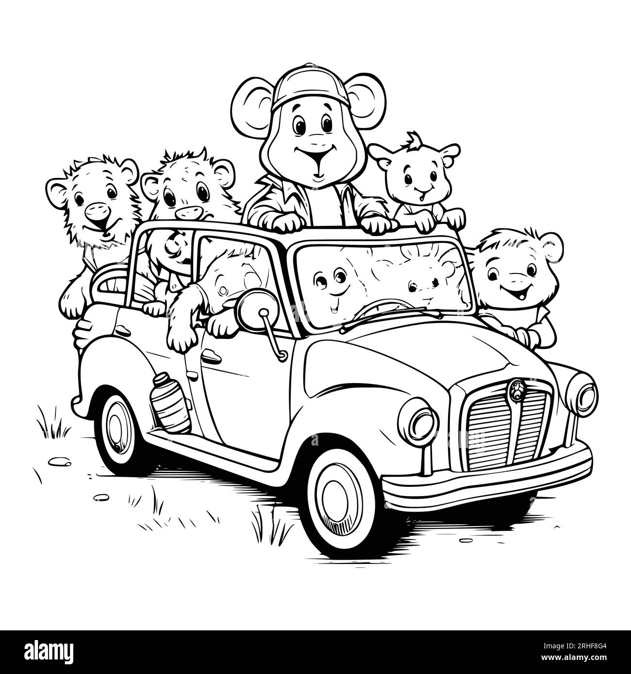 Simple car coloring pages pdf black and white stock photos images